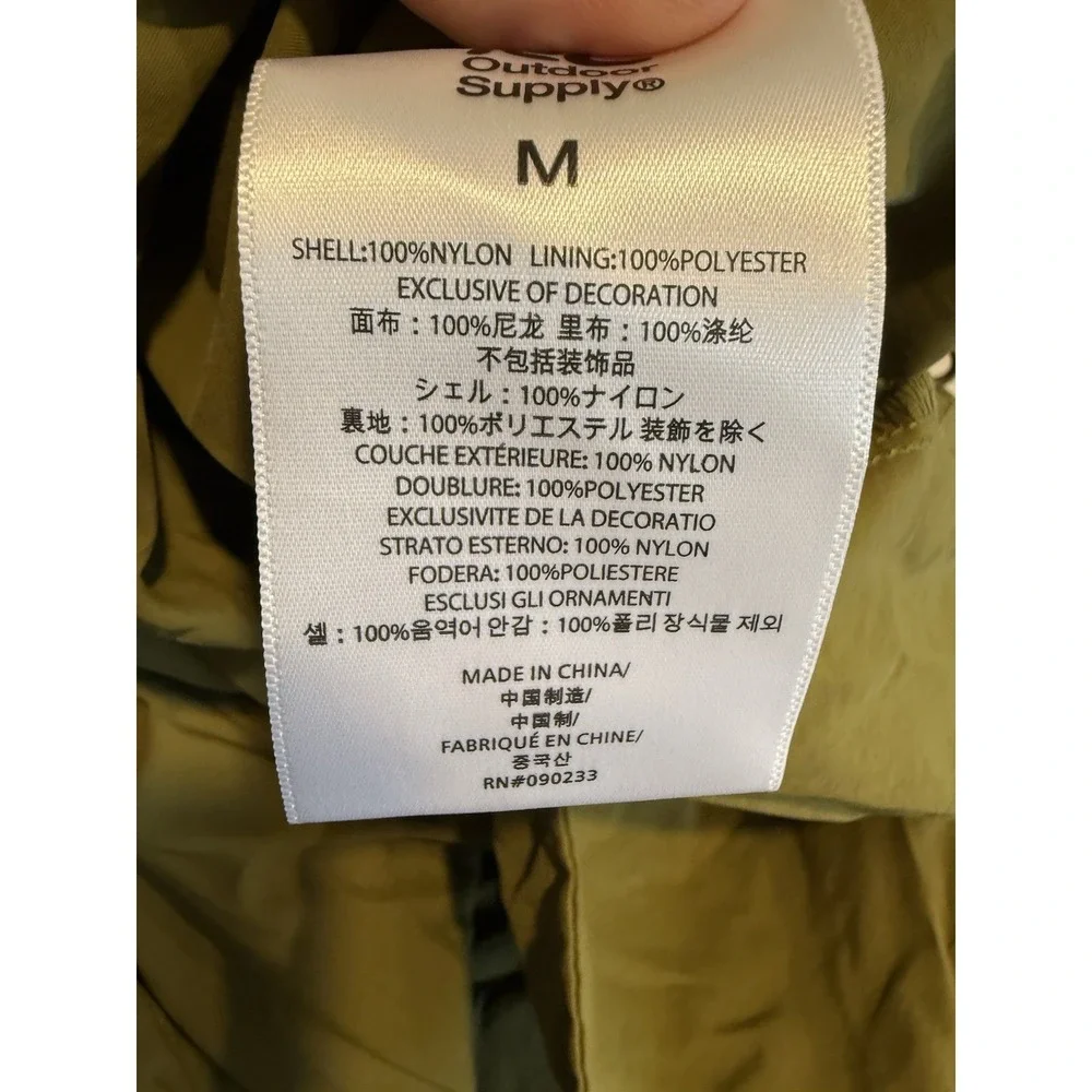 RC Outdoor Supply Anorak Windbreaker Men M Olive Green Utility Hooded Jacket NEW